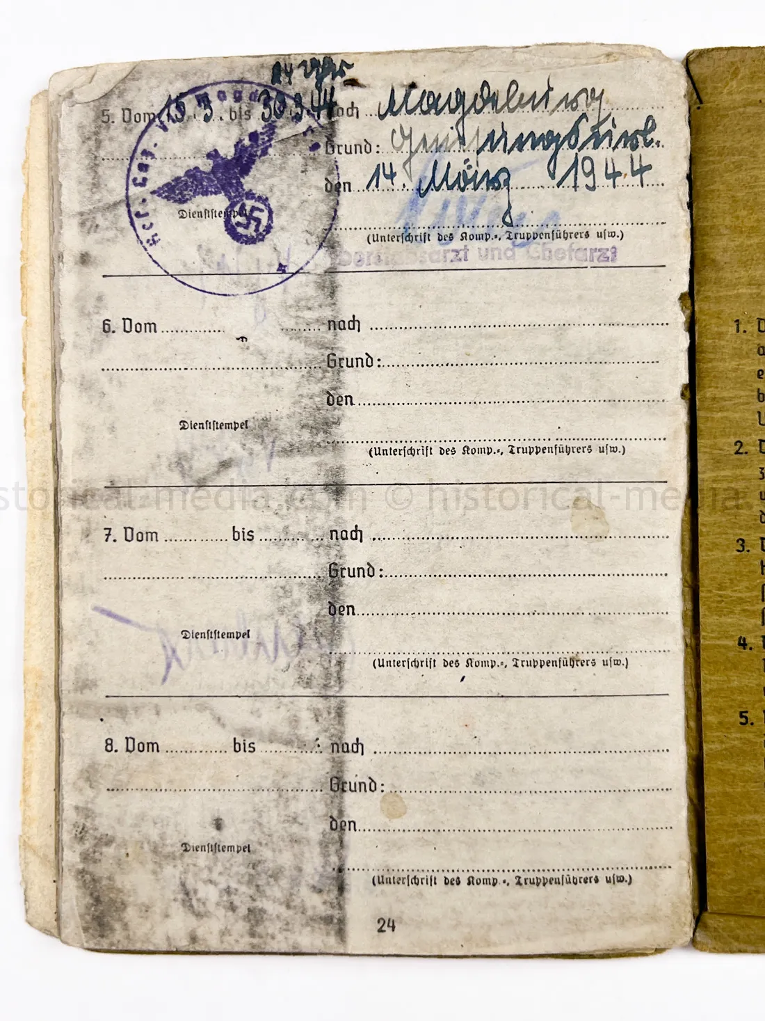 SOLDBUCH & DOCUMENT GROUPING - STURMGESCHÜTZ ABTEILUNG 904 - GOLD WOUND BADGE