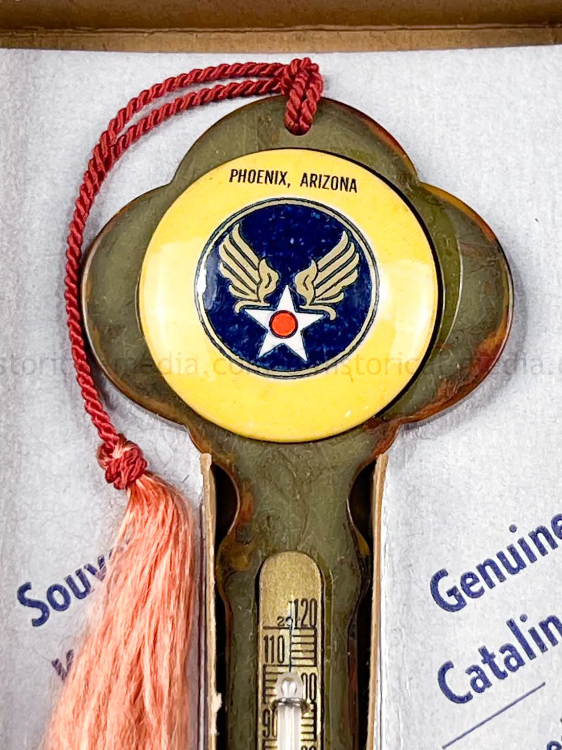 US WWII HOME FRONT AIR CORPS SOUVENIR THERMOMETER IN BOX