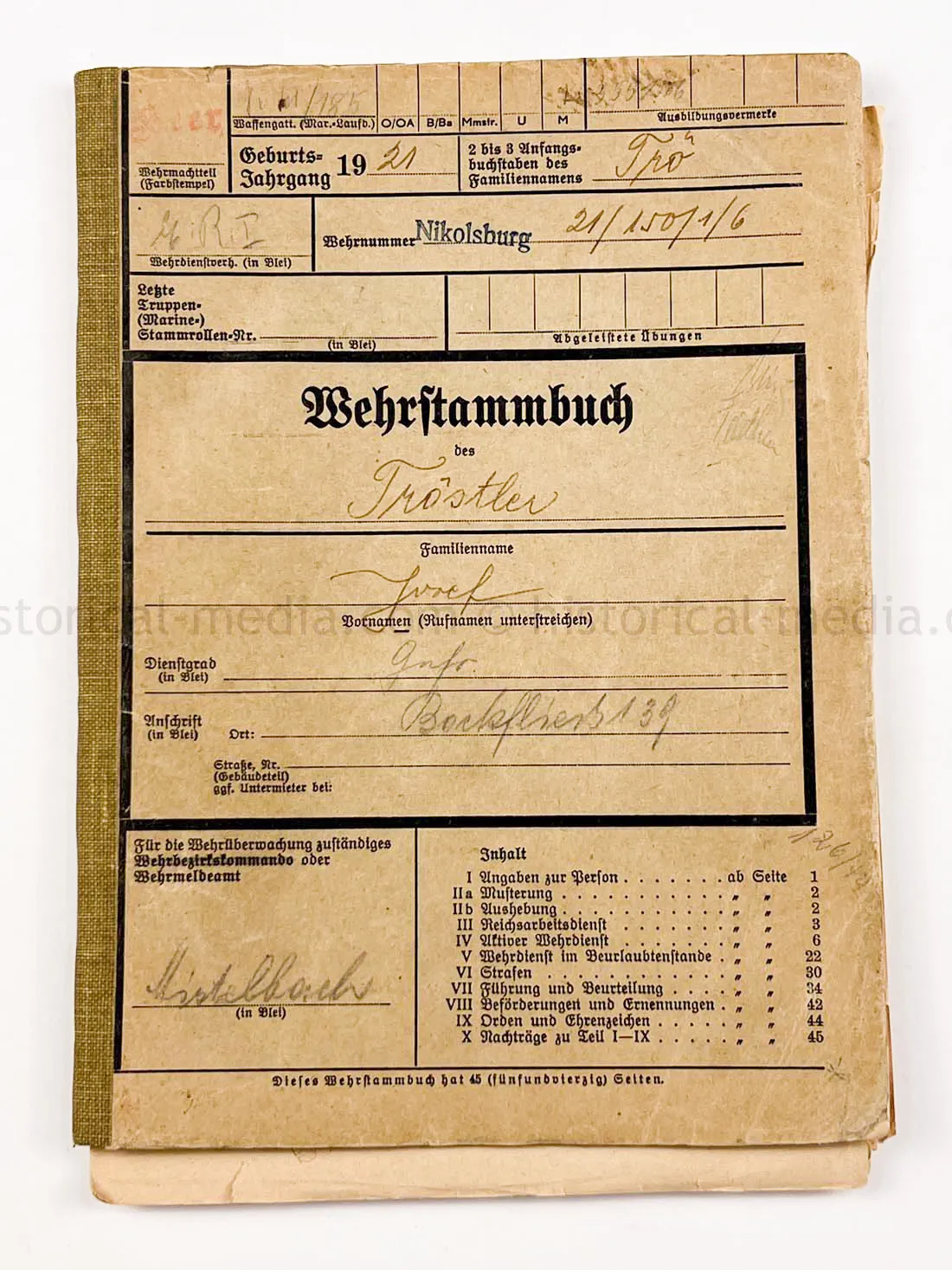 WEHRSTAMMBUCH - PANZER PIONIER - DENMARK