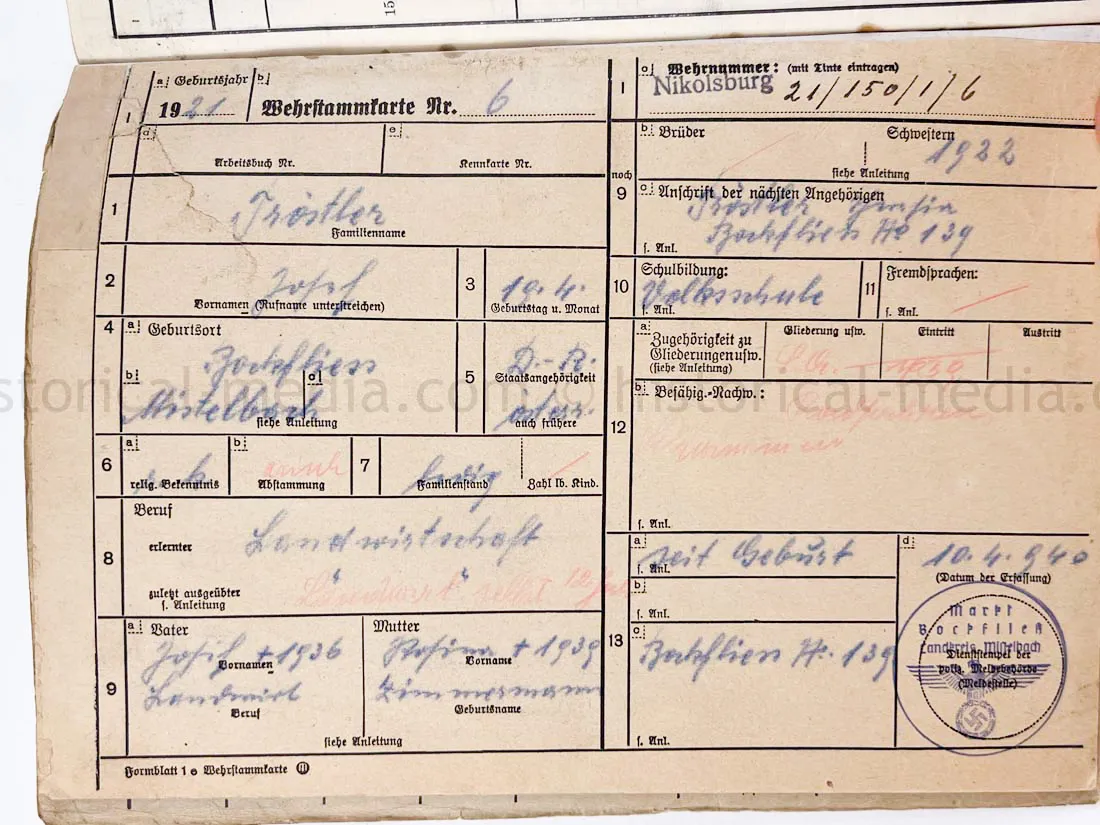 WEHRSTAMMBUCH - PANZER PIONIER - DENMARK