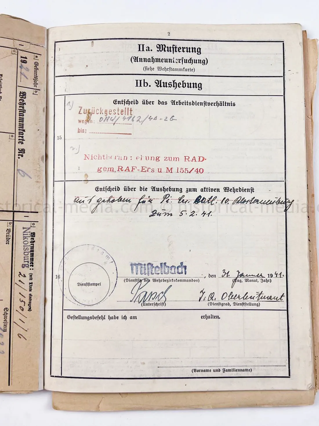 WEHRSTAMMBUCH - PANZER PIONIER - DENMARK