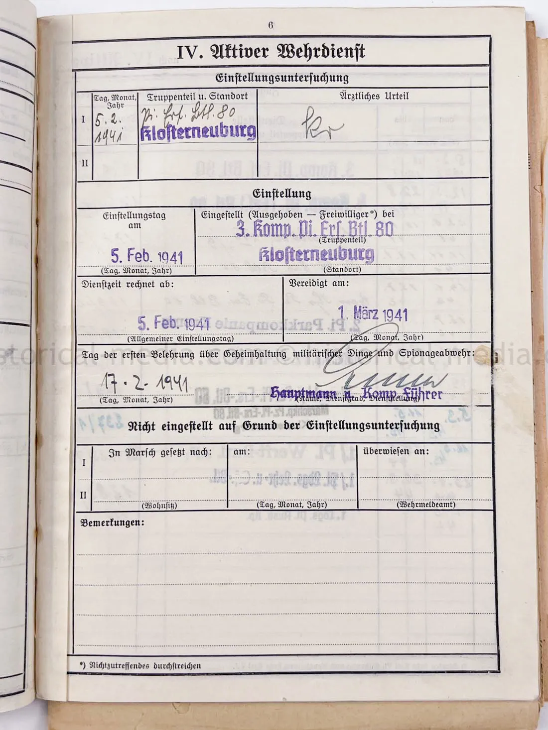 WEHRSTAMMBUCH - PANZER PIONIER - DENMARK