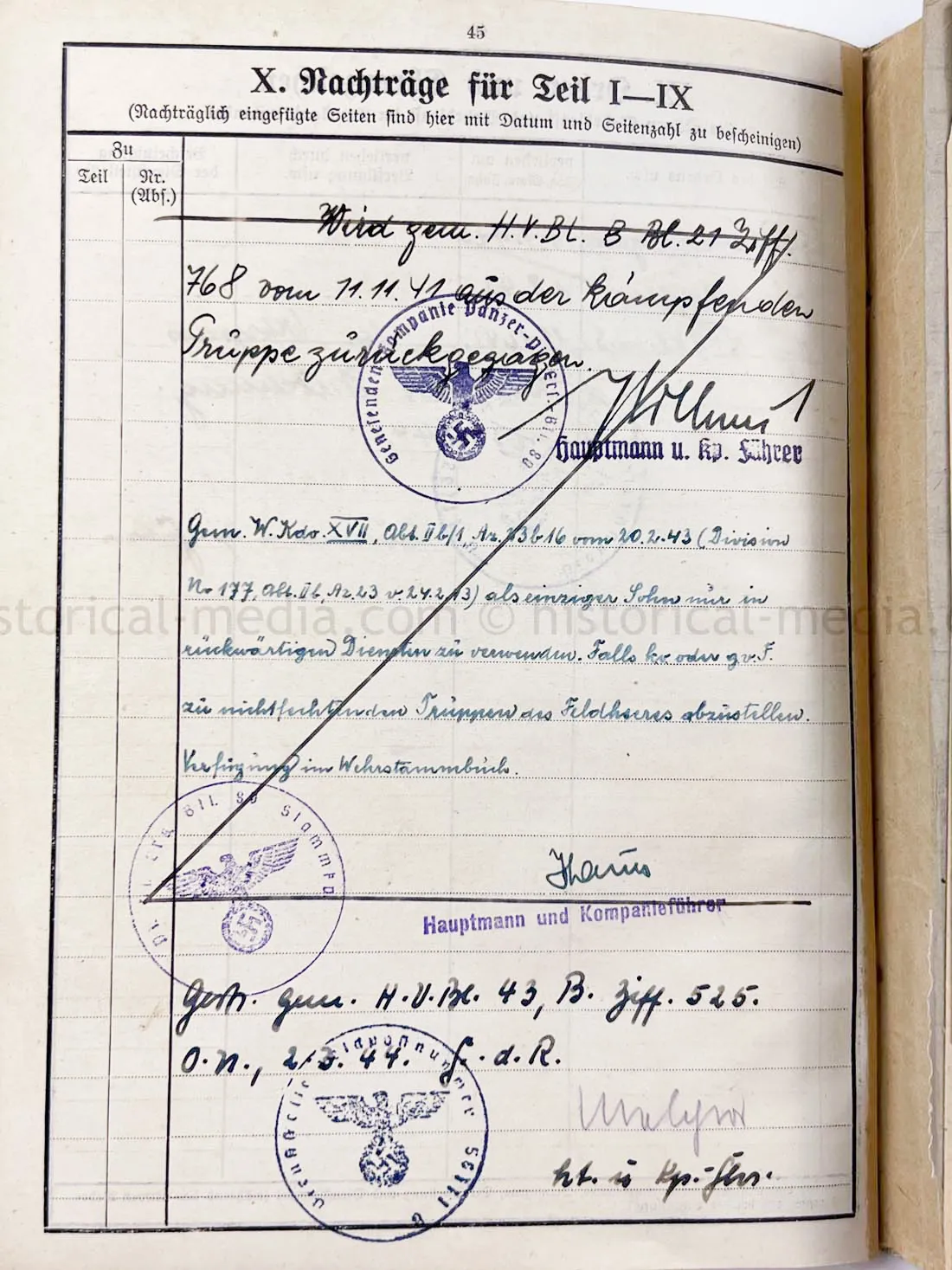 WEHRSTAMMBUCH - PANZER PIONIER - DENMARK