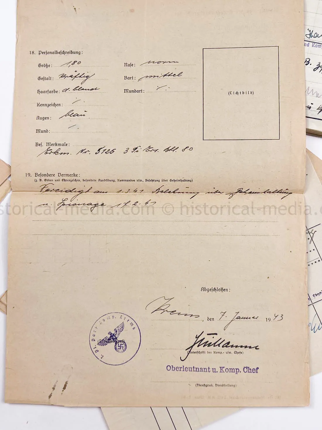 WEHRSTAMMBUCH - PANZER PIONIER - DENMARK
