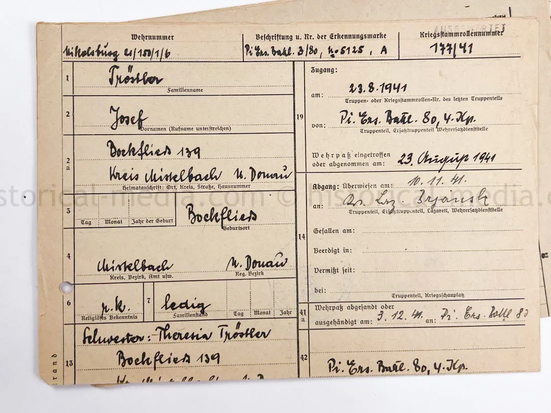 WEHRSTAMMBUCH - PANZER PIONIER - DENMARK