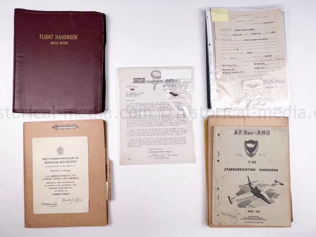 WWII AIR CORPS GROUPING - 27TH FIGHTER GROUP - EVADER - CATERPILLAR CLUB!