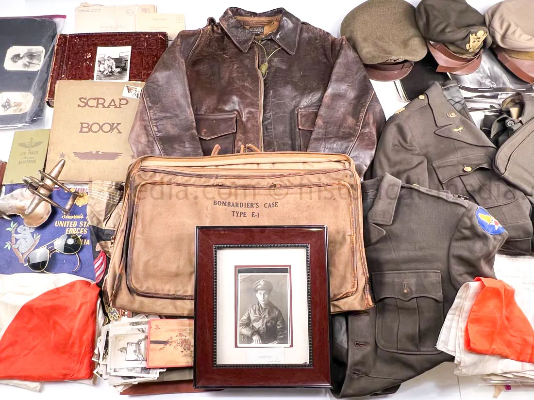 EXTENSIVE US WWII AIR CORPS A-2 GROUPING - MAJOR - 317TH TROOP CARRIER GROUP