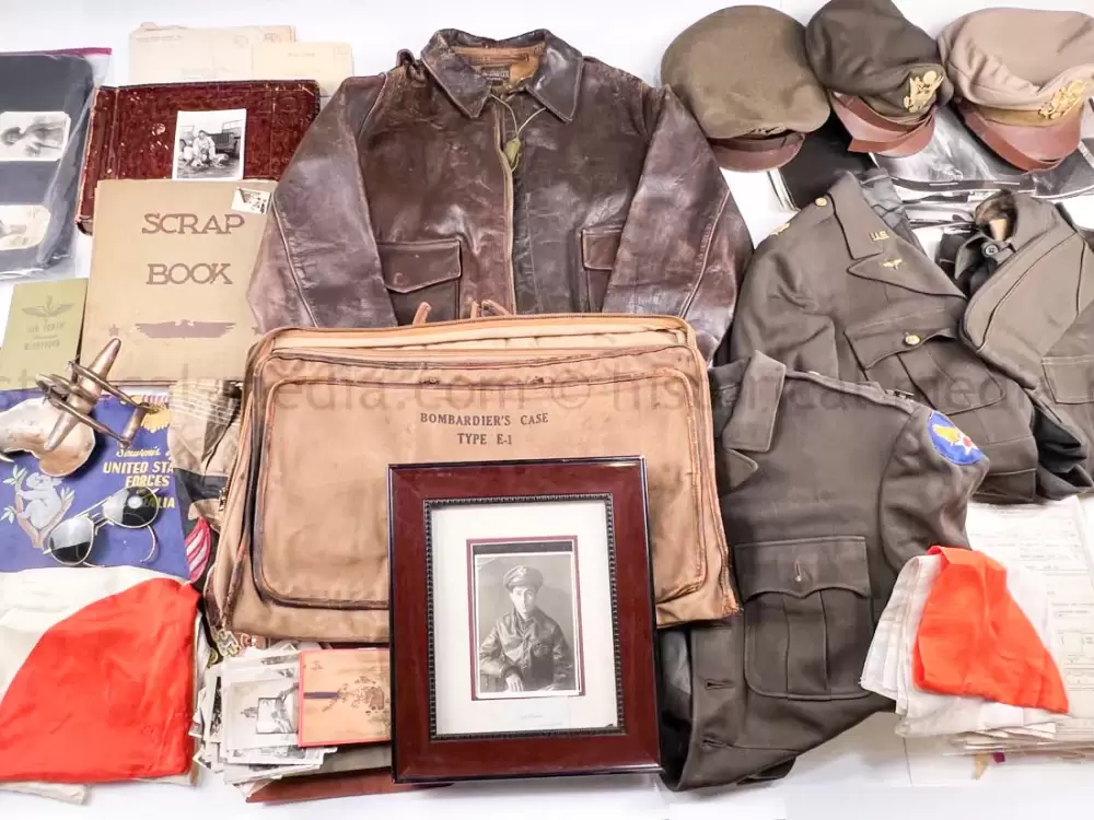 EXTENSIVE US WWII AIR CORPS A-2 GROUPING - MAJOR - 317TH TROOP CARRIER GROUP