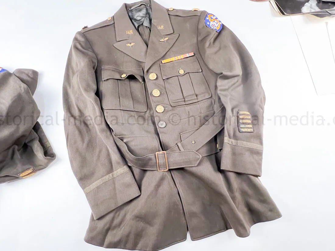 EXTENSIVE US WWII AIR CORPS A-2 GROUPING - MAJOR - 317TH TROOP CARRIER GROUP