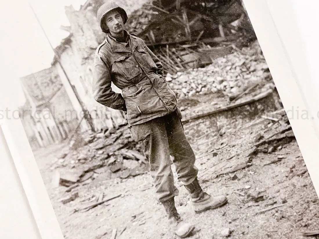 US GI WWII PHOTO GROUPING - BUCHENWALD CONCENTRATION CAMP, MUSSOLINI, AIRCRAFT, TANKS