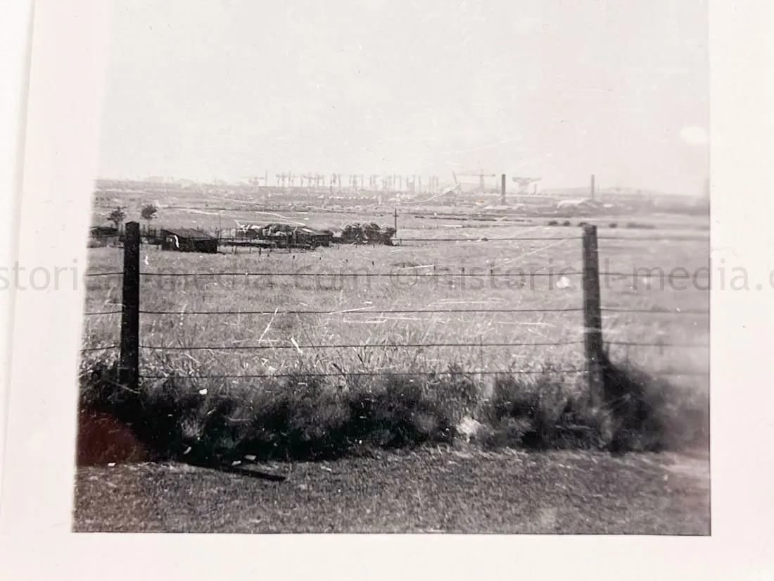 US GI WWII PHOTO GROUPING - BUCHENWALD CONCENTRATION CAMP, MUSSOLINI, AIRCRAFT, TANKS
