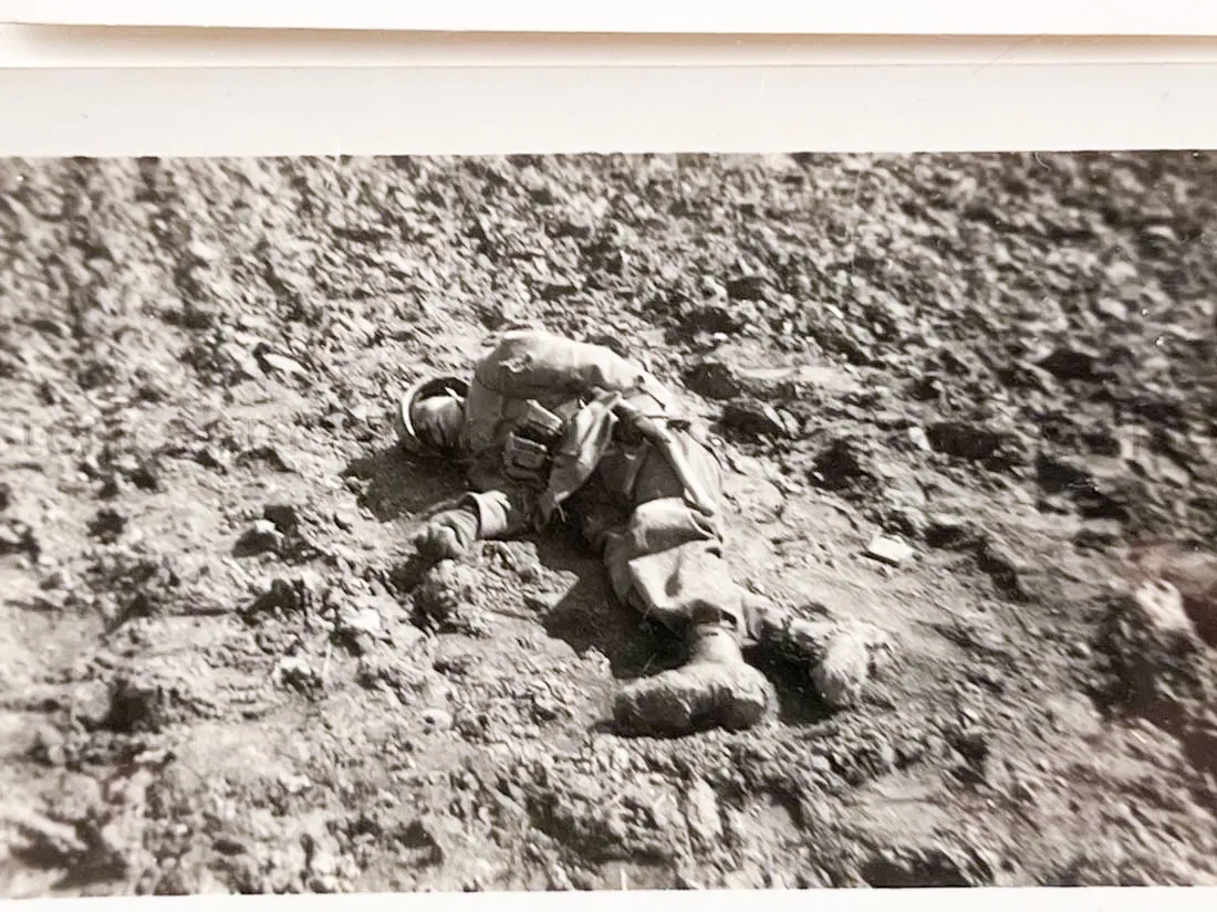 US GI WWII PHOTO GROUPING - BUCHENWALD CONCENTRATION CAMP, MUSSOLINI, AIRCRAFT, TANKS