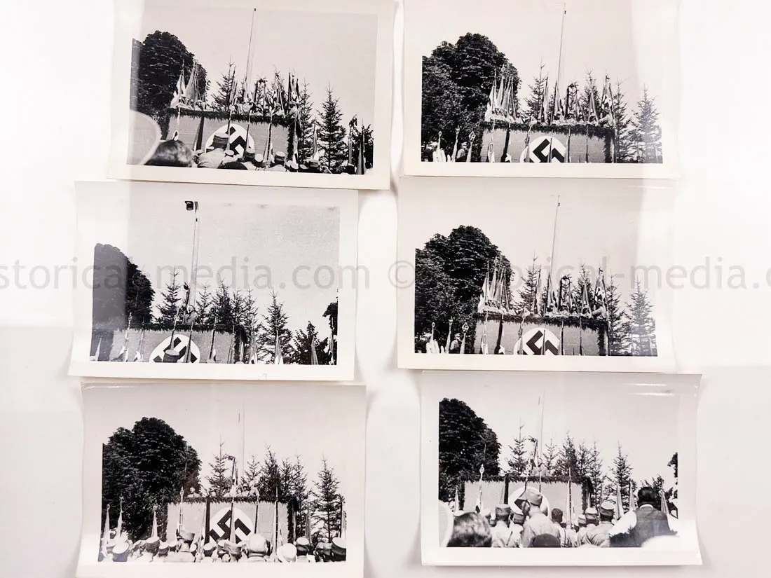 US GI WWII PHOTO GROUPING - BUCHENWALD CONCENTRATION CAMP, MUSSOLINI, AIRCRAFT, TANKS