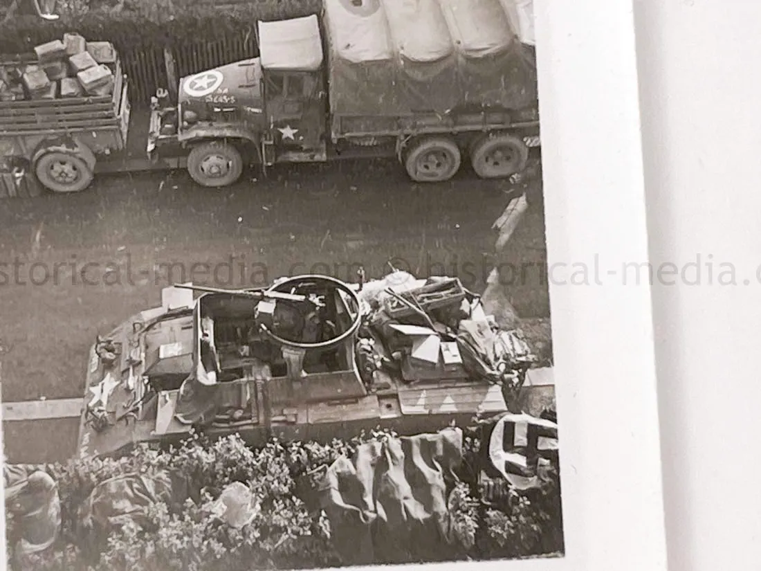 US GI WWII PHOTO GROUPING - BUCHENWALD CONCENTRATION CAMP, MUSSOLINI, AIRCRAFT, TANKS