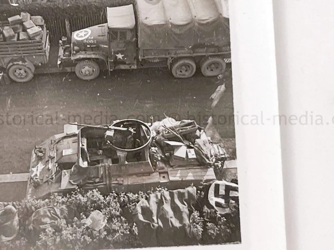 US GI WWII PHOTO GROUPING - BUCHENWALD CONCENTRATION CAMP, MUSSOLINI, AIRCRAFT, TANKS