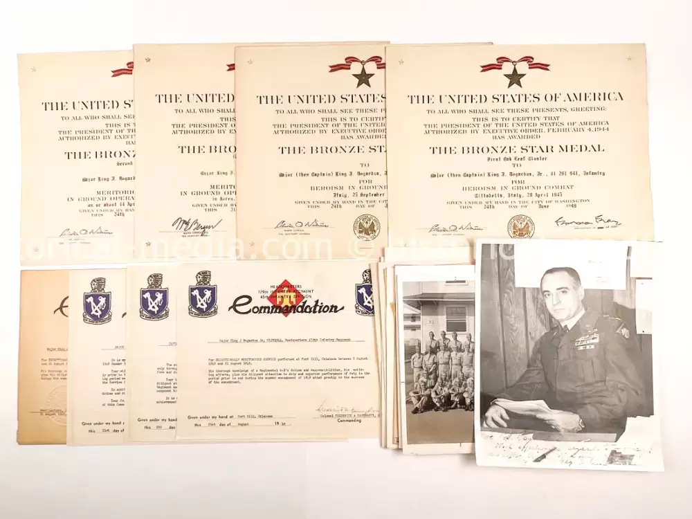 US WWII 4X BRONZE STAR WINNER COLONEL GROUPING - 88TH AIRBORNE INFANTRY BATTALION + 88TH INFANTRY DIVISION BLUE DEVILS