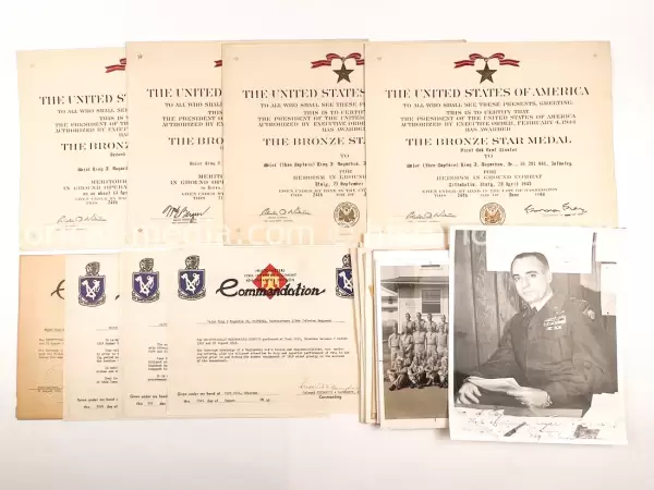 US WWII 4X BRONZE STAR WINNER COLONEL GROUPING - 88TH AIRBORNE INFANTRY BATTALION + 88TH INFANTRY DIVISION BLUE DEVILS