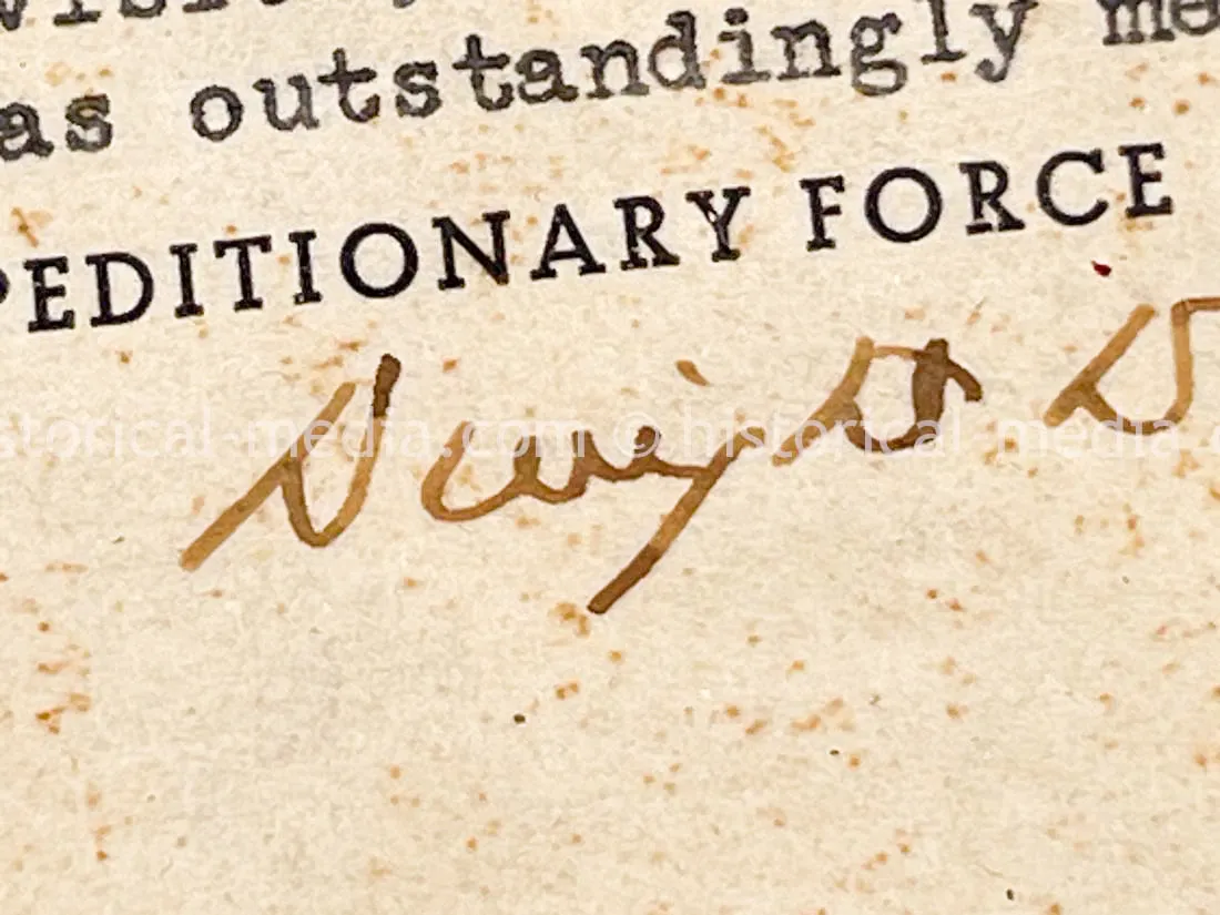 RARE ORIGINAL EISENHOWER SIGNED SHAEF CERTIFICATE OF MERIT
