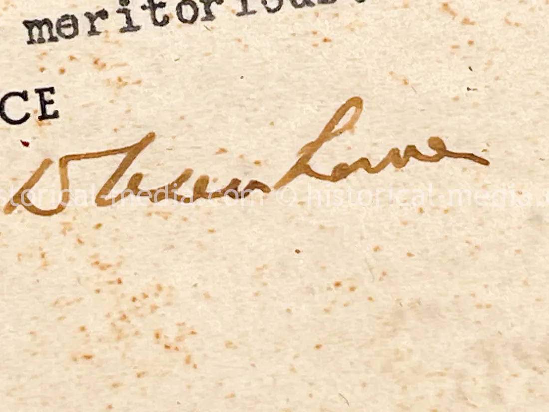 RARE ORIGINAL EISENHOWER SIGNED SHAEF CERTIFICATE OF MERIT