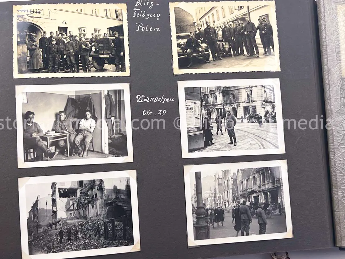 GERMAN ARMY PHOTO ALBUM - HITLER PHOTOS - SUDETENLAND, POLAND, WARSAW GHETTO - TOP!