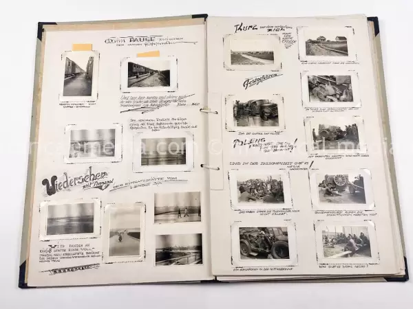 GERMAN ARMY PHOTO ALBUM - 23. PANZER DIVISION - POLAND & RUSSIA CAMPAIGN - ZAMOSC GHETTO - NICE!
