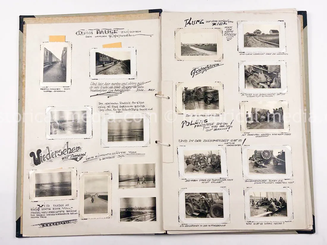 GERMAN ARMY PHOTO ALBUM - 23. PANZER DIVISION - POLAND & RUSSIA CAMPAIGN - ZAMOSC GHETTO - NICE!