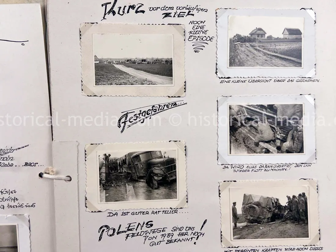GERMAN ARMY PHOTO ALBUM - 23. PANZER DIVISION - POLAND & RUSSIA CAMPAIGN - ZAMOSC GHETTO - NICE!