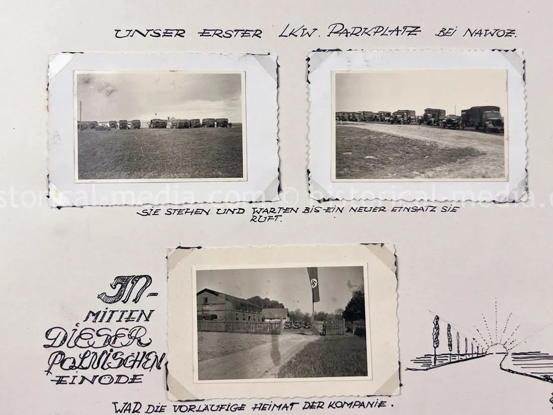GERMAN ARMY PHOTO ALBUM - 23. PANZER DIVISION - POLAND & RUSSIA CAMPAIGN - ZAMOSC GHETTO - NICE!