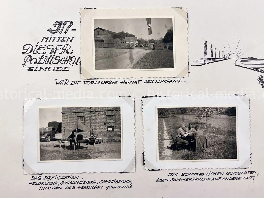 GERMAN ARMY PHOTO ALBUM - 23. PANZER DIVISION - POLAND & RUSSIA CAMPAIGN - ZAMOSC GHETTO - NICE!