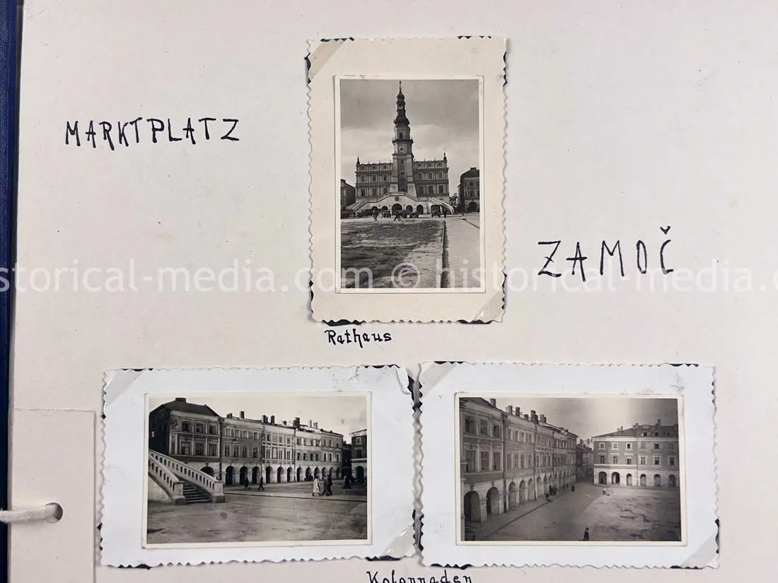 GERMAN ARMY PHOTO ALBUM - 23. PANZER DIVISION - POLAND & RUSSIA CAMPAIGN - ZAMOSC GHETTO - NICE!