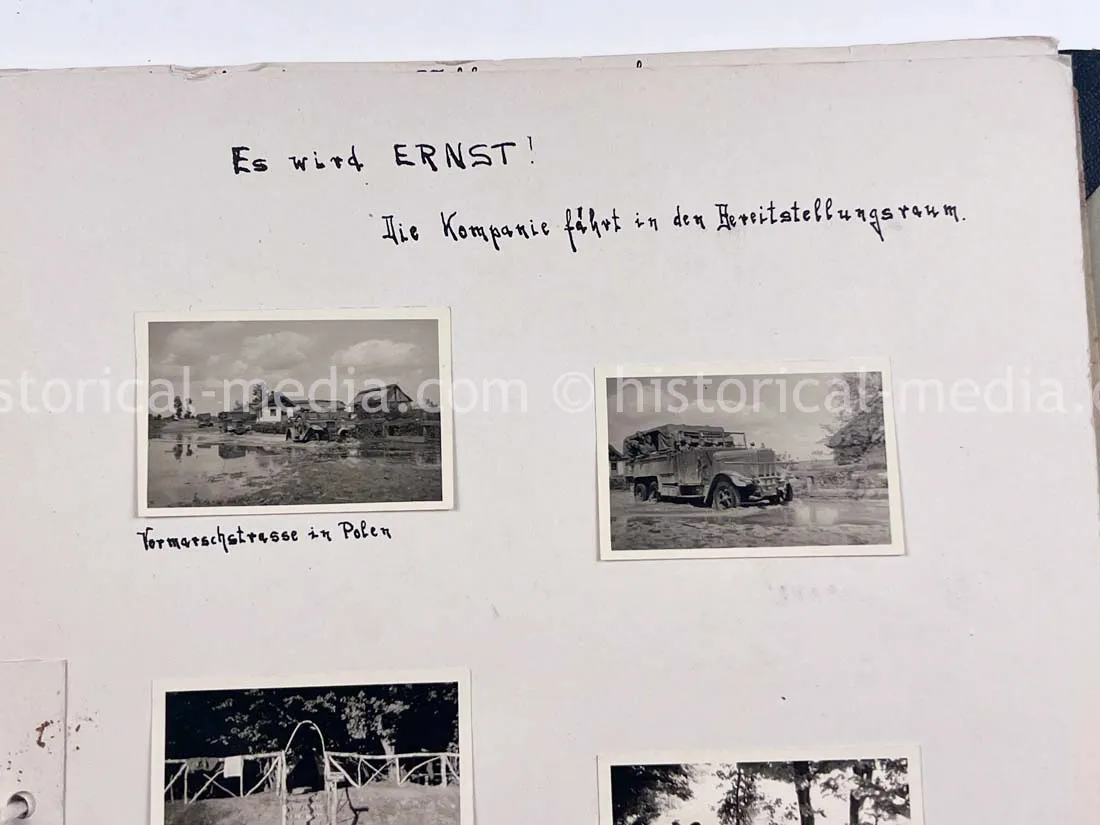 GERMAN ARMY PHOTO ALBUM - 23. PANZER DIVISION - POLAND & RUSSIA CAMPAIGN - ZAMOSC GHETTO - NICE!