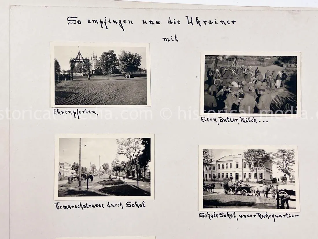 GERMAN ARMY PHOTO ALBUM - 23. PANZER DIVISION - POLAND & RUSSIA CAMPAIGN - ZAMOSC GHETTO - NICE!