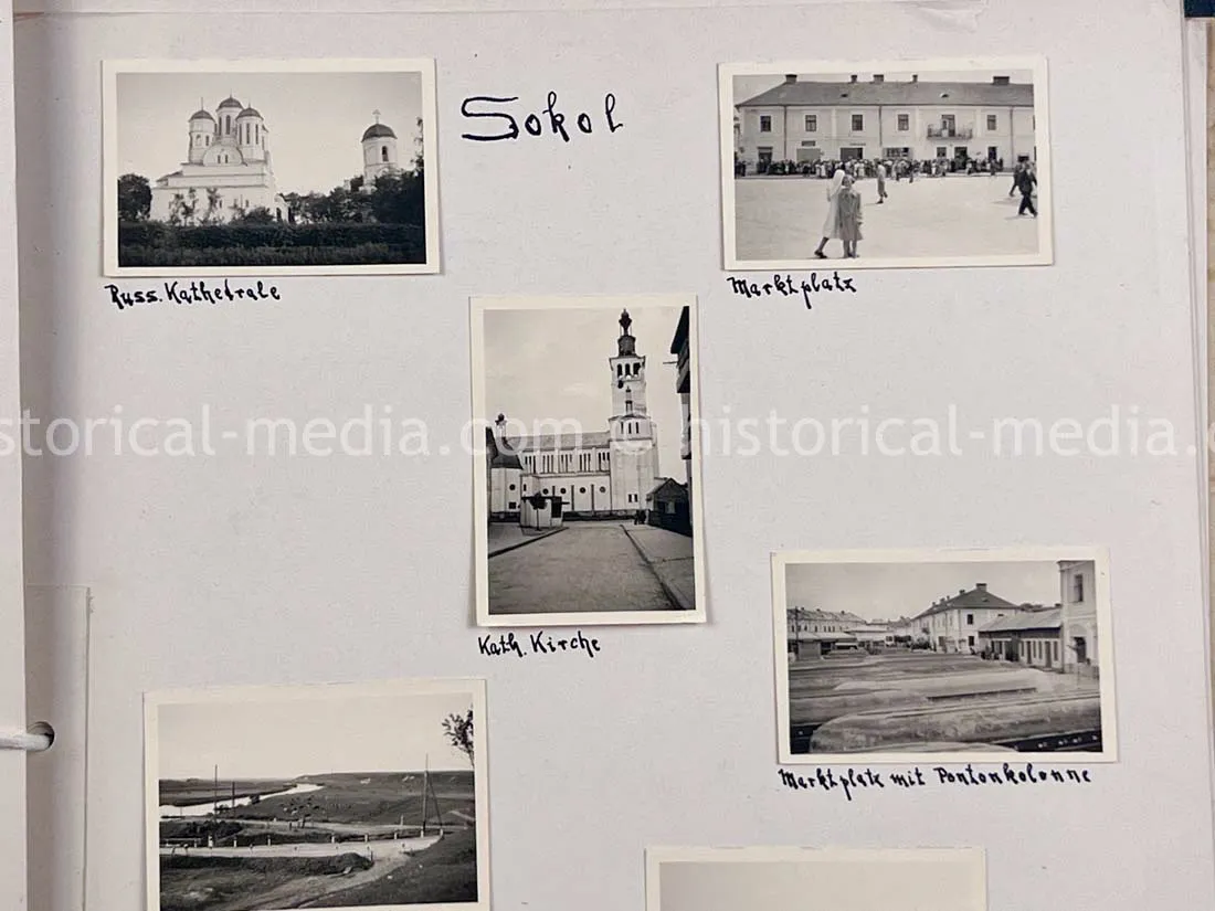 GERMAN ARMY PHOTO ALBUM - 23. PANZER DIVISION - POLAND & RUSSIA CAMPAIGN - ZAMOSC GHETTO - NICE!