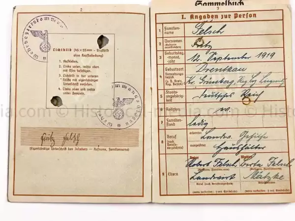 WEHRPASS - INFANTERIE REGIMENT 54 - 18. INFANTERIE DIVISION - POAND, FRANCE, RUSSIA