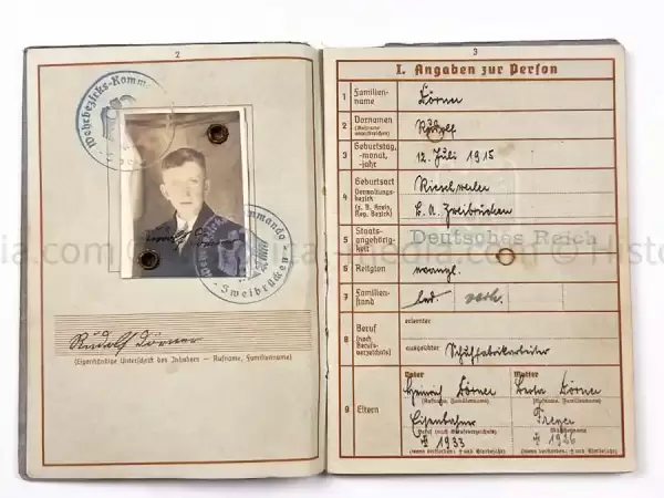 WEHRPASS - INFANTERIE REGIMENT 63 - 27. INFANTERIE DIVISION - AUSTRIAN ANSCHLUSS, POLAND, FRANCE, RUSSIA