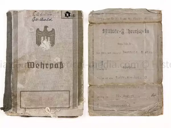 WEHRPASS - GEBIRGS KRADSCHÜTZEN SCHWADRON 54 - 1. GEBIRGS DIVISION - SUDETENLAND, POLAND, FRANCE, RUSSIA