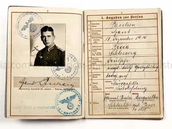 WEHRPASS - HAUPTMANN - 32 INFANTERIE DIVISION - POLAND, FRANCE, RUSSIA - EK1