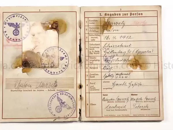 WEHRPASS - 239. INFANTERIE DIVISION - POLAND, FRANCE, RUSSIA - KIA