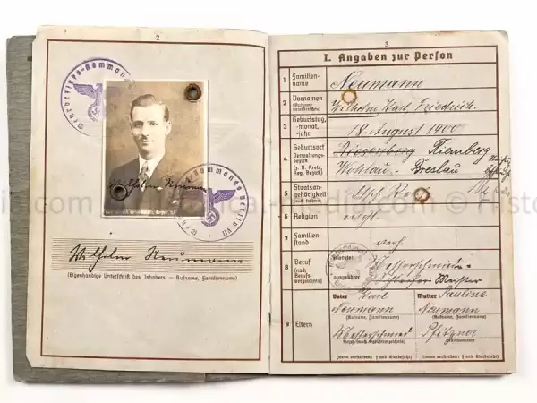 WEHRPASS - 218. INFANTERIE DIVISION - POALND, FRANCE