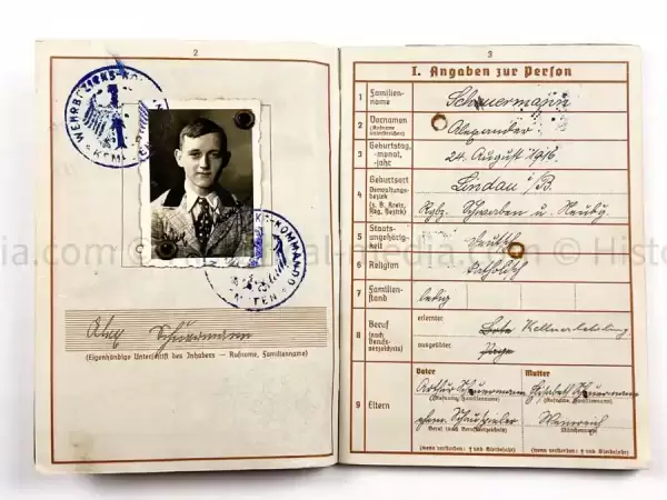WEHRPASS - 57. INFANTERIE DIVISION - 8. JÄGER DIVISION - POLAND, FRANCE - KIA RUSSIA