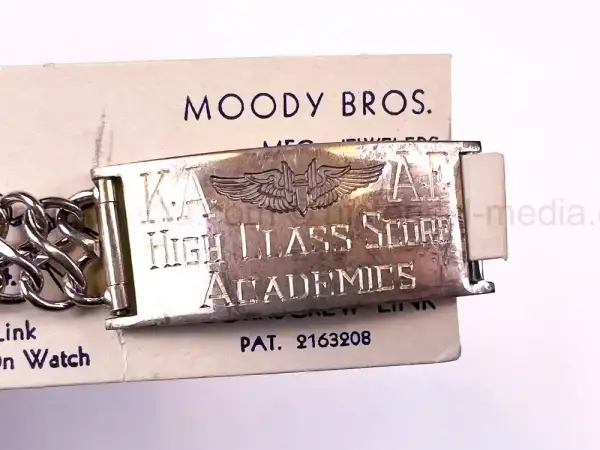 RARE WWII USAAF MOODY BROS AWARD BRACELET - KINGMAN ARMY AIR FIELD - #2