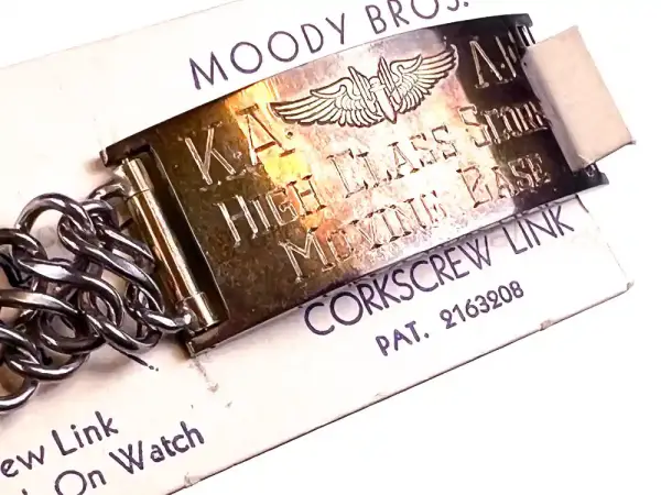 RARE WWII USAAF MOODY BROS AWARD BRACELET - KINGMAN ARMY AIR FIELD - #4