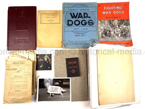 US WWII COAST GUARD WAR DOGS PHOTO, MANUAL AND DOCUMENT ARCHIVE - RARE!