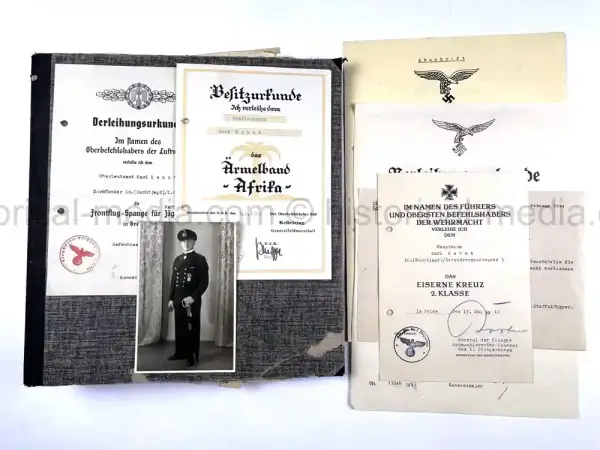 LUFTWAFFE + KRIEGSMARINE NACHTJÄGER DOCUMENT GROUPING - 10. (NACHTJAGD)/ZERSTÖRERGESCHWADER 1. - AFRIKA SERVICE! NICE!
