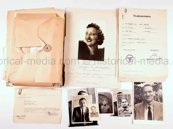 WAFFEN-SS DOCUMENT GROUPING - SS DIVISION TOTENKOPF & NORD + REICHSAMTSLEITER