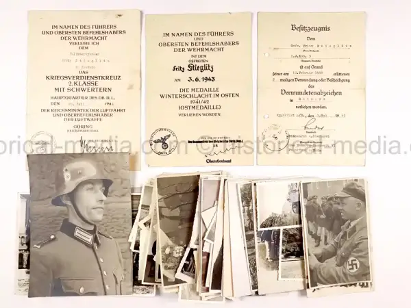 WWII GERMAN PHOTO & DOCUMENT GROUPING - JAGD KOMMANDO 3