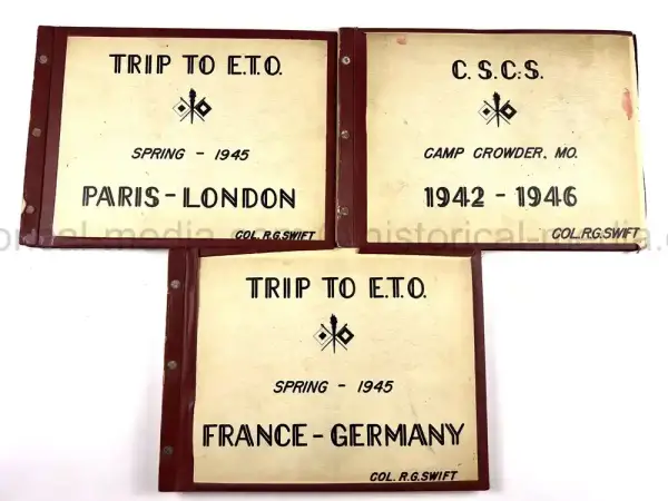 THREE PHOTO ALBUM GROUPING - COLONEL - ENGLAND, FRANCE, GERMANY