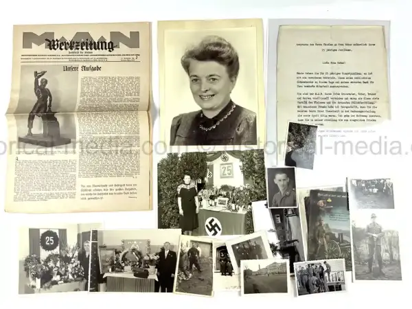 THIRD REICH PHOTO & DOCUMENT GROUPING - FEMALE M.A.N. FACTORY EMPLOYEE