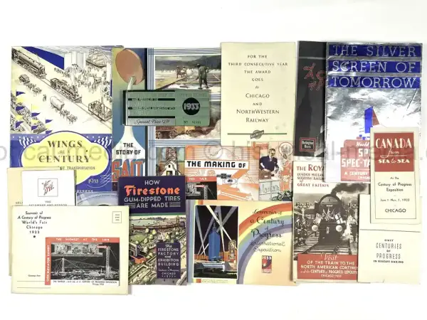 1933 WORLDS FAIR IN CHICAGO EPHEMERA & TICKET GROUPING – ART DECO 1933 WORLDS FAIR IN CHICAGO EPHEMERA & TICKET GROUPING - ART DECO