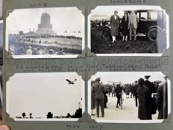BRITISH INTER-WAR PHOTO ALBUM – ORIGINAL CHARLES LINDBERGH FIRST POST TRANSATLANTIC FLIGHT BRITISH INTER-WAR PHOTO ALBUM - ORIGINAL CHARLES LINDBERGH FIRST POST TRANSATLANTIC FLIGHT